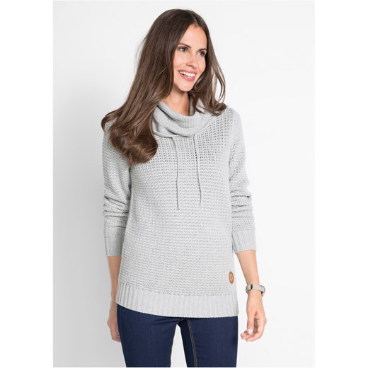 Sweter z golfem z troczkami 40/42 bonprix