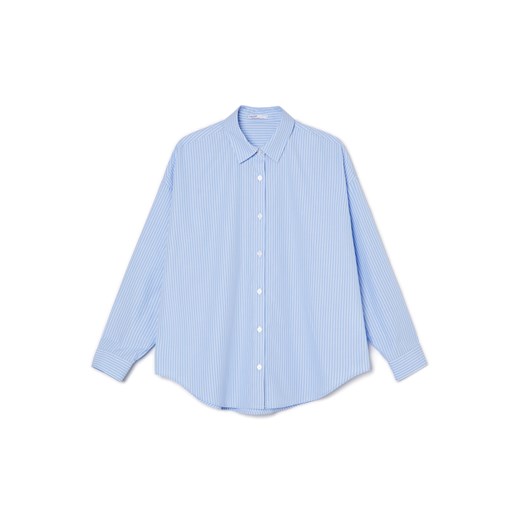 Cropp - Niebiesko-biała koszula oversize - niebieski ze sklepu Cropp w kategorii Koszule damskie - zdjęcie 170245375