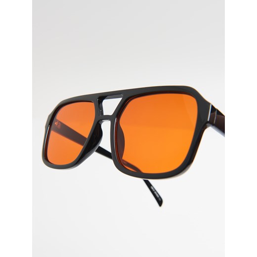 Cropp - Okulary przeciwsłoneczne aviator - pomarańczowy Cropp Uniwersalny Cropp