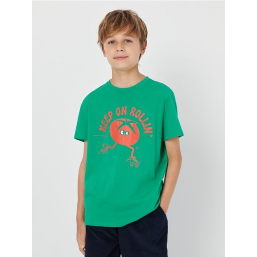 Sinsay - Koszulka z nadrukiem - zielony ze sklepu Sinsay w kategorii T-shirty chłopięce - zdjęcie 170246536