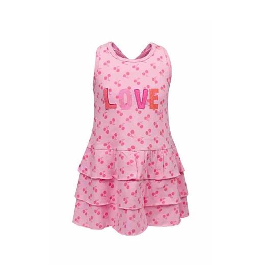 Sukienka dziewczęca bez rękawów - różowa z napisem Love - Lief ze sklepu 5.10.15 w kategorii Sukienki dziewczęce - zdjęcie 170247446
