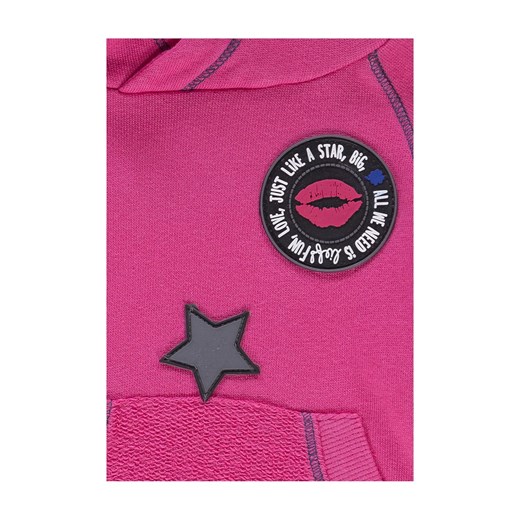 Dziewczęca różowa bluza z kapturem i naszywkami - Lief Lief 110 5.10.15