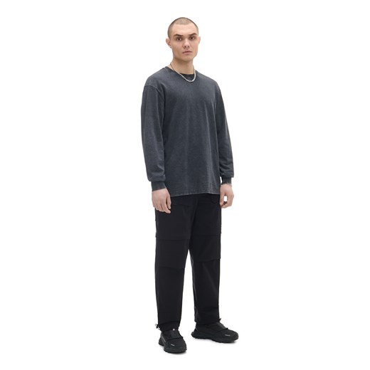 Cropp - Czarna koszulka longsleeve - czarny ze sklepu Cropp w kategorii T-shirty męskie - zdjęcie 170252595