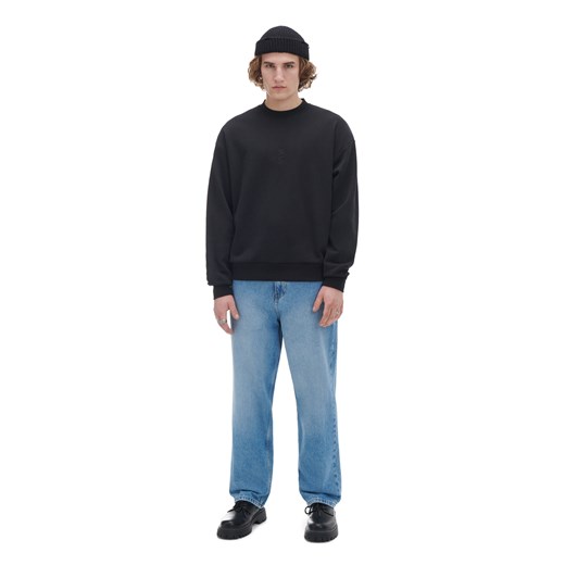Cropp - Czarna bluza z nadrukiem i haftem - czarny ze sklepu Cropp w kategorii Bluzy męskie - zdjęcie 170252596