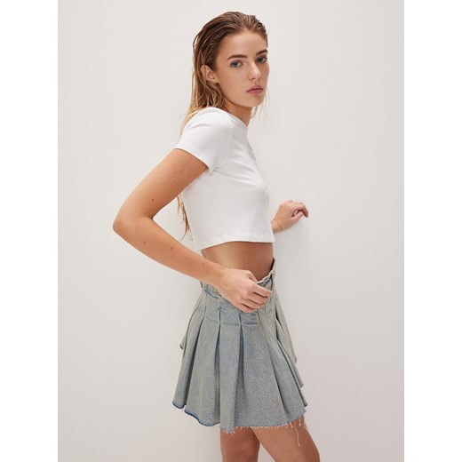 Reserved - Jeansowa spódnica mini - niebieski Reserved M Reserved