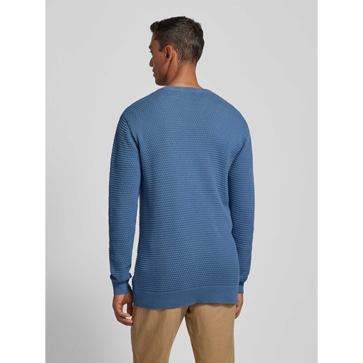 Sweter z dzianiny z prążkowanymi wykończeniami model ‘VAGN’ Knowledge Cotton Apparel S Peek&Cloppenburg 