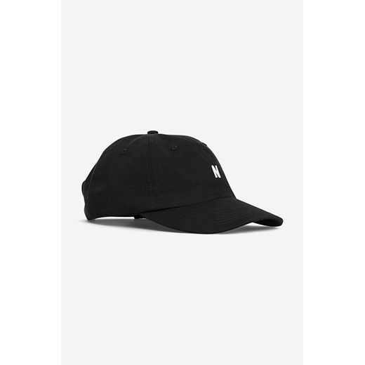 Norse Projects czapka z daszkiem bawełniana kolor czarny gładka N80.0001.9999-9999 ze sklepu PRM w kategorii Czapki z daszkiem damskie - zdjęcie 170263677