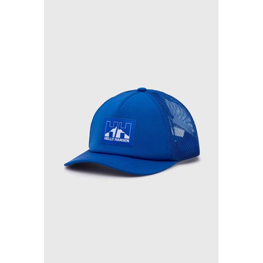 Helly Hansen czapka kolor niebieski z aplikacją ze sklepu PRM w kategorii Czapki z daszkiem damskie - zdjęcie 170263817