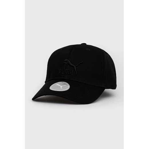 Puma czapka bawełniana 22554 kolor czarny z aplikacją 22554 ze sklepu PRM w kategorii Czapki z daszkiem damskie - zdjęcie 170263845