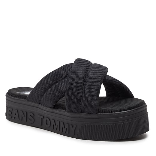 Klapki Tommy Jeans Tjw Lettering Flatform Sandal EN0EN02465 Black BDS Tommy Jeans 37 eobuwie.pl