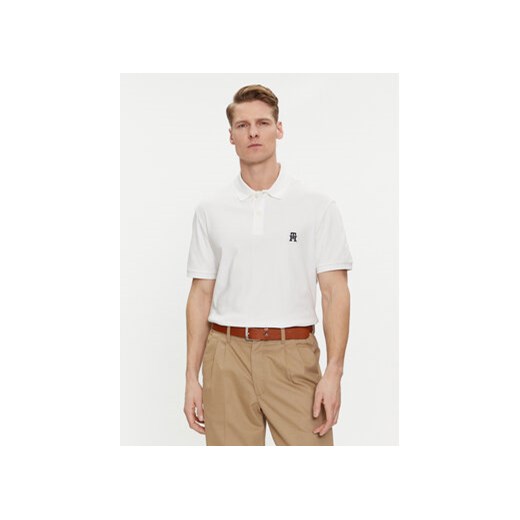 Tommy Hilfiger Polo Interlock MW0MW34783 Biały Regular Fit ze sklepu MODIVO w kategorii T-shirty męskie - zdjęcie 170269766