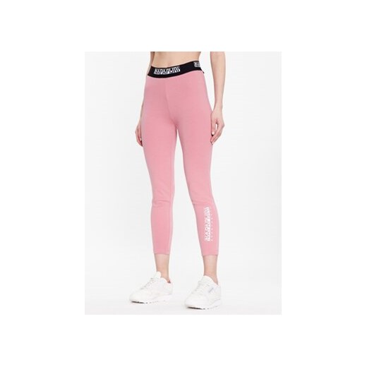 Napapijri Legginsy M-Box NP0A4GKT Różowy Slim Fit ze sklepu MODIVO w kategorii Spodnie damskie - zdjęcie 170269776