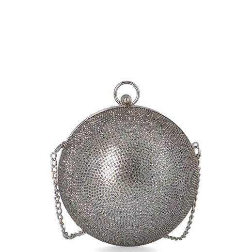 Wieczorowa torebka kula  z kryształkami - MENBUR 85069 SREBRO ze sklepu Tymoteo.pl - sklep obuwniczy w kategorii Kopertówki - zdjęcie 170271838