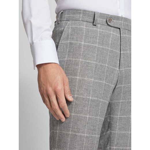 Spodnie męskie Carl Gross eleganckie w kratkę z wełny 