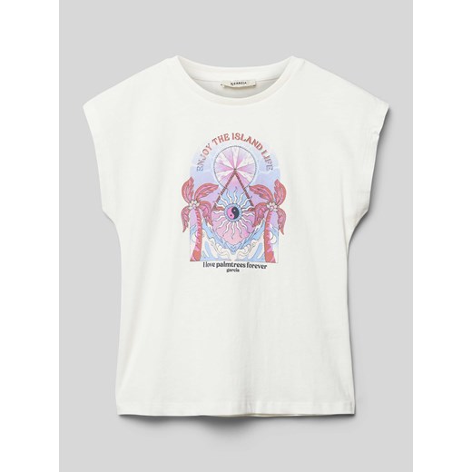 T-shirt z nadrukiem z motywem i napisem ze sklepu Peek&Cloppenburg  w kategorii Bluzki dziewczęce - zdjęcie 170273398