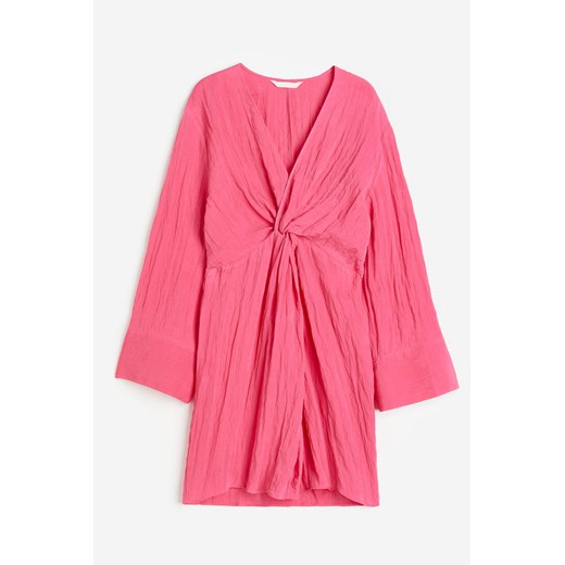 H & M - Sukienka z ozdobnym węzłem - Różowy ze sklepu H&M w kategorii Sukienki - zdjęcie 170274128