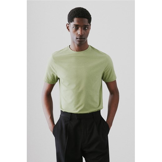 H & M - T-shirt Slim Fit - Zielony H & M L H&M
