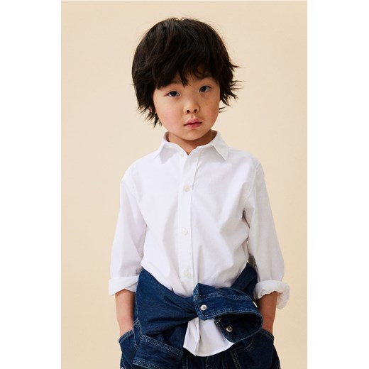 H & M - Bawełniana koszula - Biały ze sklepu H&M w kategorii Koszule chłopięce - zdjęcie 170274358
