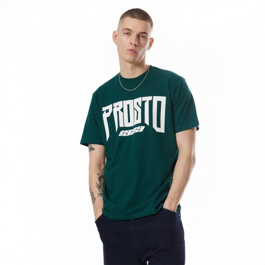 Męski t-shirt z nadrukiem Prosto Triz - zielony ze sklepu Sportstylestory.com w kategorii T-shirty męskie - zdjęcie 170279386