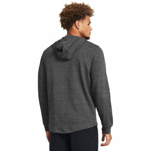 Męska bluza dresowa nierozpinana z kapturem Under Armour UA Rival Terry Graphic Hood - szara ze sklepu Sportstylestory.com w kategorii Bluzy męskie - zdjęcie 170280117