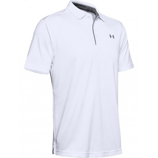 Męska koszulka do golfa UNDER ARMOUR Tech Polo - biała ze sklepu Sportstylestory.com w kategorii T-shirty męskie - zdjęcie 170280535