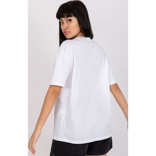 Biały t-shirt damski z dżetami HB-TS-3077.32P, Kolor biały, Rozmiar L, HiB ze sklepu Primodo w kategorii Bluzki damskie - zdjęcie 170280745