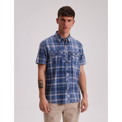 Koszula FANOS SH 242 Niebieski-Granat M ze sklepu Diverse w kategorii Koszule męskie - zdjęcie 170280878