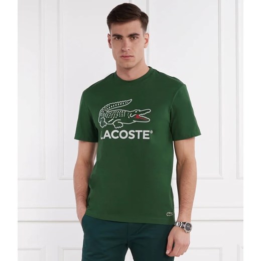 T-shirt męski Lacoste zielony z krótkim rękawem 