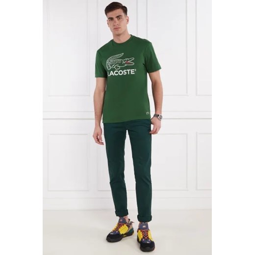 T-shirt męski zielony Lacoste w stylu młodzieżowym 
