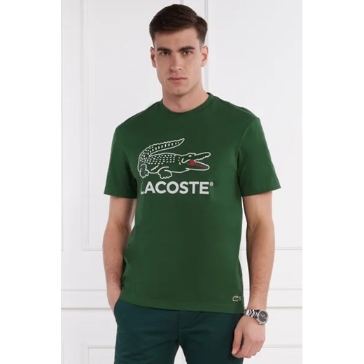 T-shirt męski zielony Lacoste z krótkim rękawem 