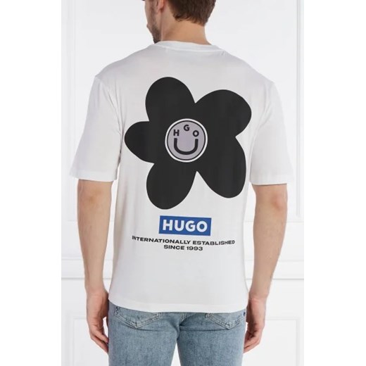 T-shirt męski Hugo Blue z krótkimi rękawami wiosenny 