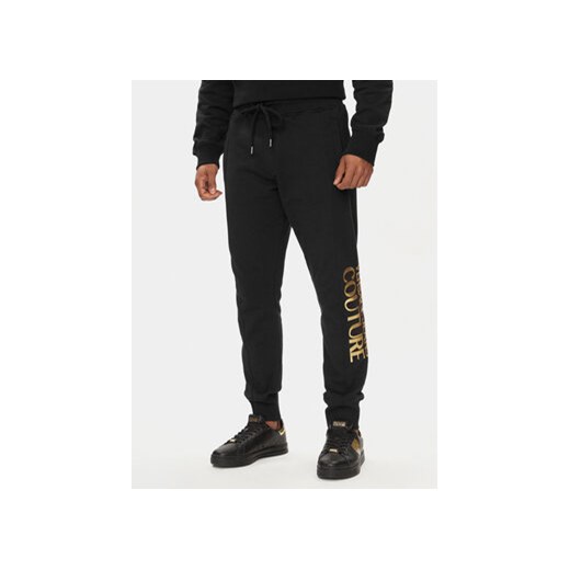 Versace Jeans Couture Spodnie dresowe 76GAAT00 Czarny Regular Fit ze sklepu MODIVO w kategorii Spodnie męskie - zdjęcie 170283416