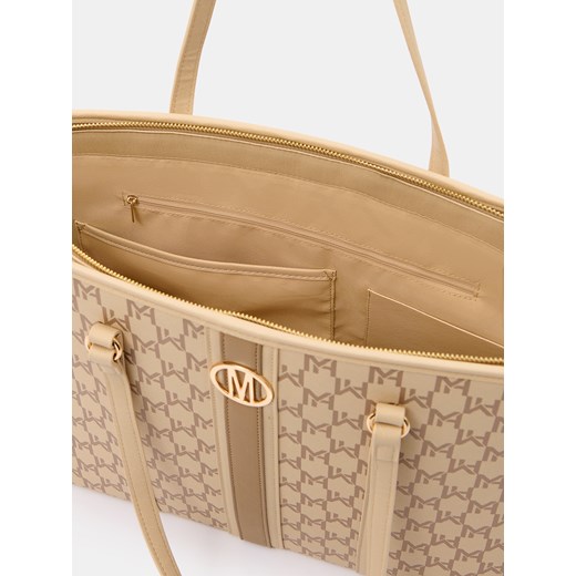 Shopper bag Mohito beżowa z breloczkiem mieszcząca a4 wakacyjna