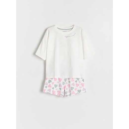 Reserved - Piżama dwuczęściowa - złamana biel ze sklepu Reserved w kategorii Piżamy damskie - zdjęcie 170286257