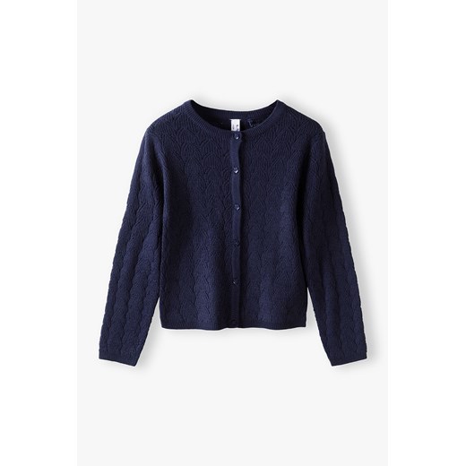 Granatowy ażurowy sweter dla dziewczynki 5.10.15. 98 5.10.15