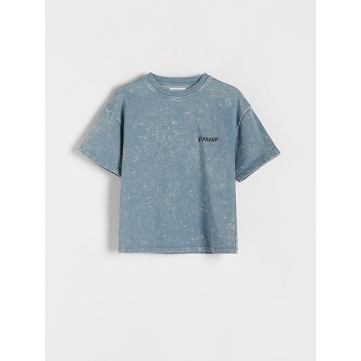 Reserved - T-shirt oversize z efektem sprania - jasnoturkusowy ze sklepu Reserved w kategorii T-shirty chłopięce - zdjęcie 170288258
