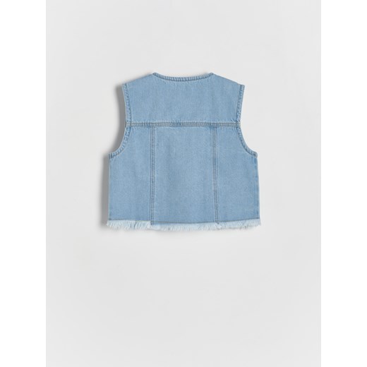 Reserved - Denimowa kamizelka z haftem - niebieski ze sklepu Reserved w kategorii Kamizelki dziewczęce - zdjęcie 170288355