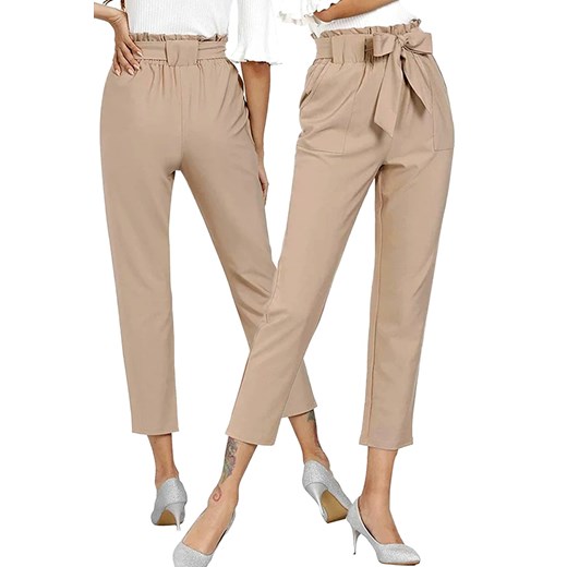 Spodnie NORDELDA BEIGE ze sklepu Ivet Shop w kategorii Spodnie damskie - zdjęcie 170288756