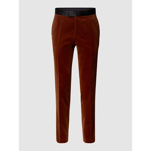 Spodnie do garnituru o kroju slim fit z obszyciem w kontrastowym kolorze ze sklepu Peek&Cloppenburg  w kategorii Spodnie męskie - zdjęcie 170289727
