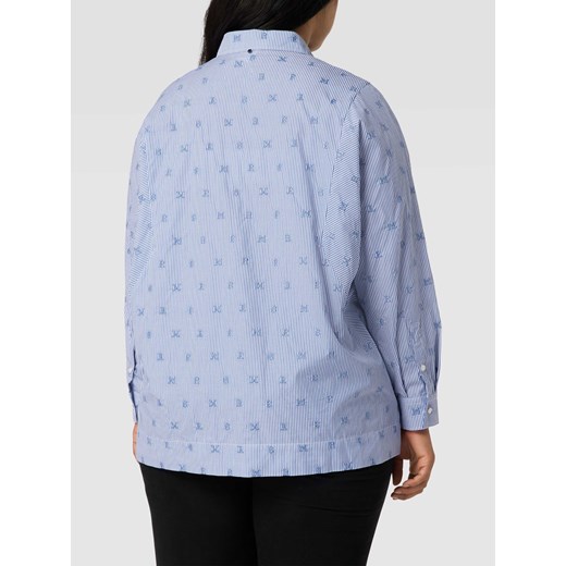 Bluzka koszulowa PLUS SIZE z wyszywanym logo na całej powierzchni,model Marina Rinaldi 46 okazja Peek&Cloppenburg 
