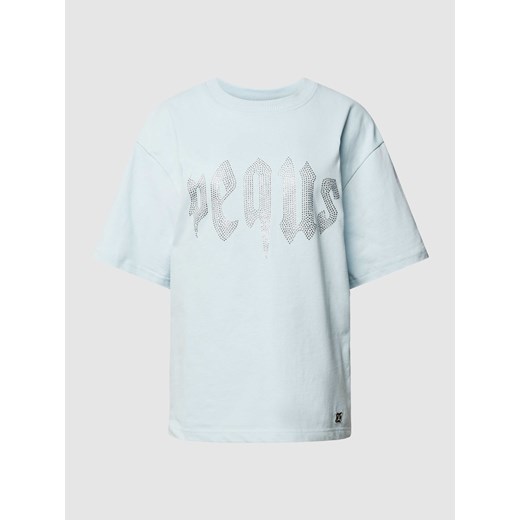 T-shirt z obszyciem z ozdobnych kamieni model ‘Rhinestone’ Pequs L Peek&Cloppenburg 