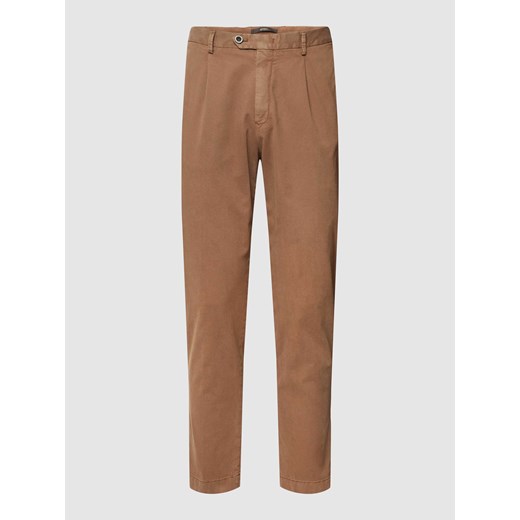 Spodnie materiałowe z detalami z logo model ‘Flero’ ze sklepu Peek&Cloppenburg  w kategorii Spodnie męskie - zdjęcie 170292549