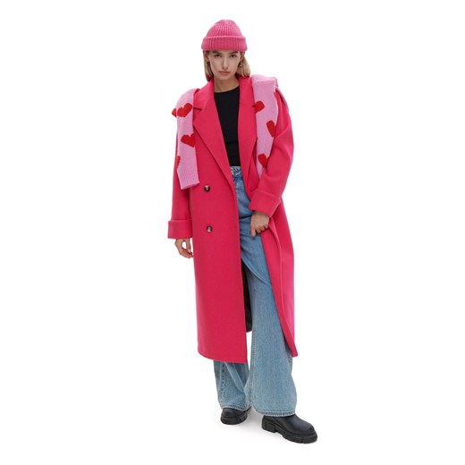 Cropp - Różowy płaszcz oversize - różowy Cropp L Cropp okazja