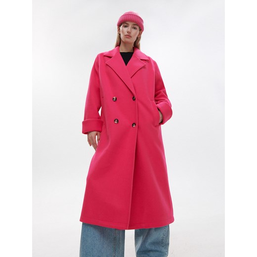 Cropp - Różowy płaszcz oversize - różowy Cropp S wyprzedaż Cropp