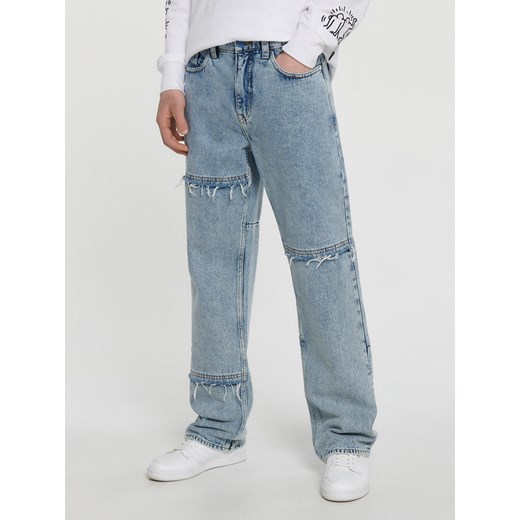 Cropp - Jasne jeansy wide leg - niebieski Cropp 32/32 okazyjna cena Cropp