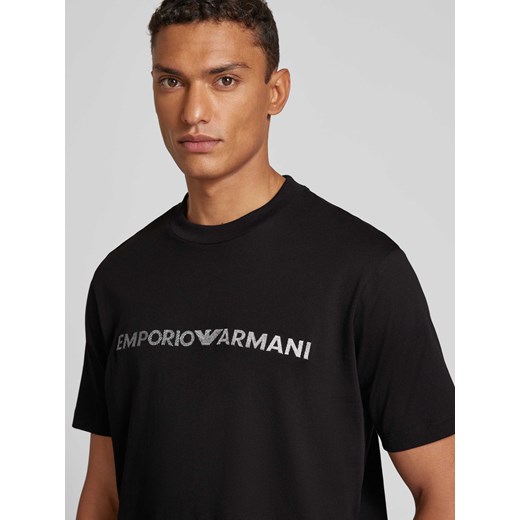 T-shirt z wyhaftowanym logo Emporio Armani S Peek&Cloppenburg 