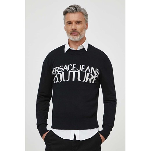 Versace Jeans Couture sweter z domieszką kaszmiru lekki 76GAFM01 CM06H ze sklepu ANSWEAR.com w kategorii Swetry męskie - zdjęcie 170305557