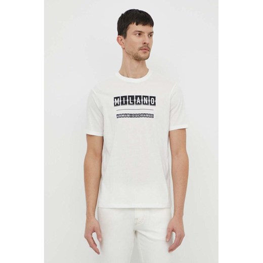 Armani Exchange t-shirt bawełniany męski kolor biały z nadrukiem 3DZTHE ZJH4Z ze sklepu ANSWEAR.com w kategorii T-shirty męskie - zdjęcie 170305659