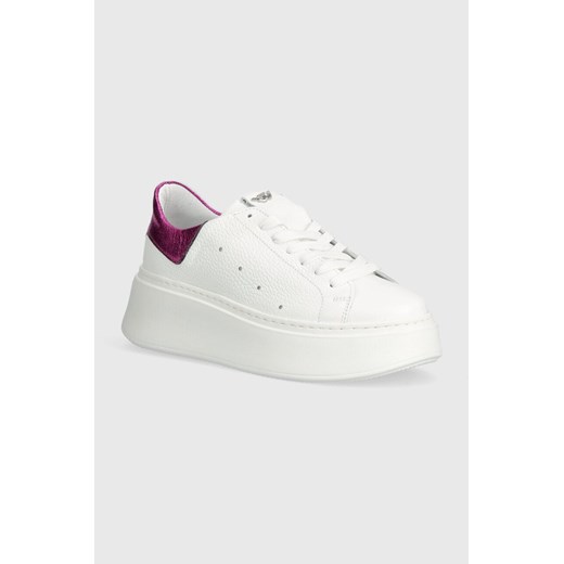 Wojas sneakersy skórzane kolor biały 4628575 ze sklepu ANSWEAR.com w kategorii Buty sportowe damskie - zdjęcie 170305796
