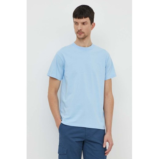 Bomboogie t-shirt bawełniany męski kolor niebieski gładki L ANSWEAR.com